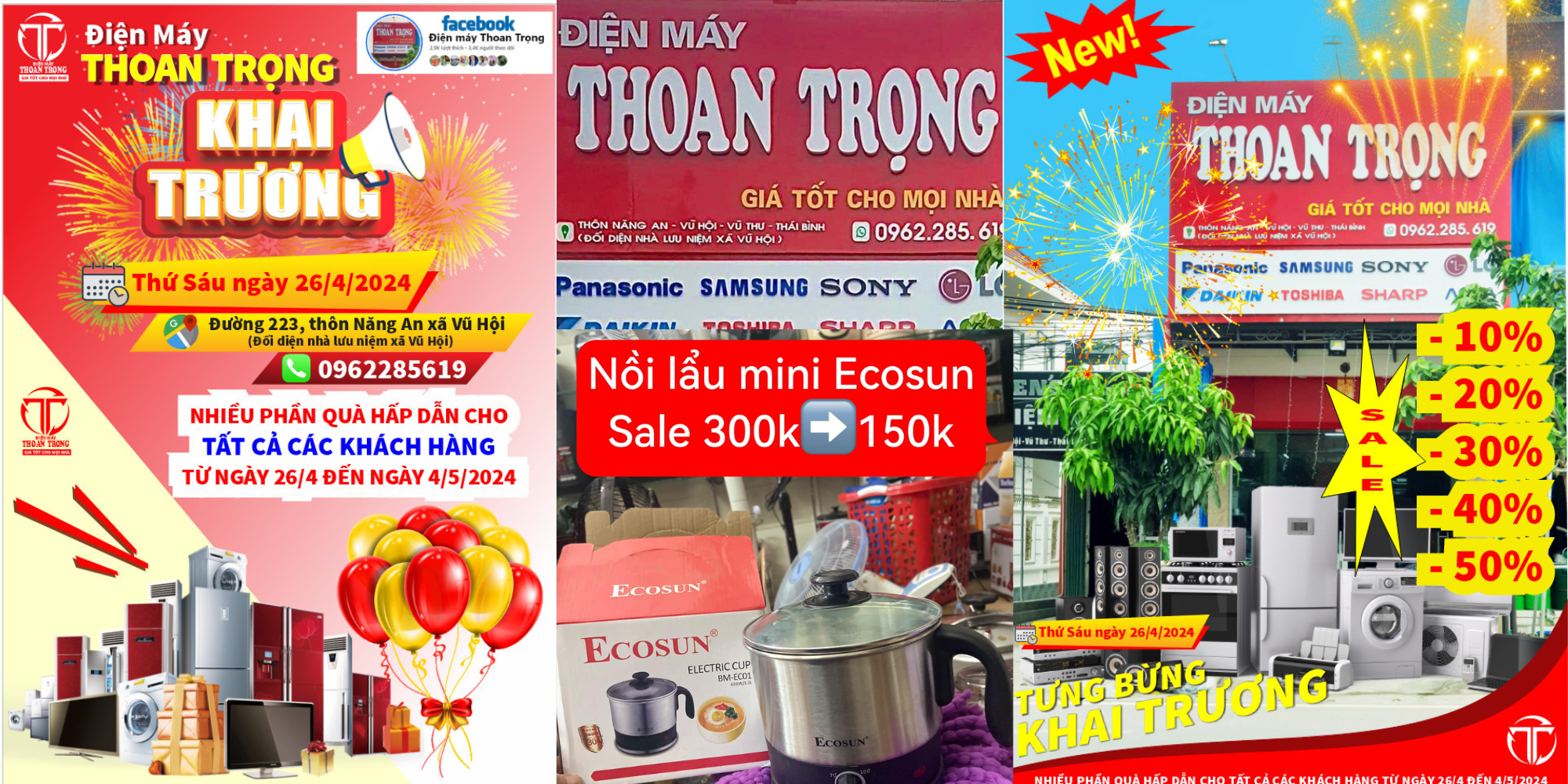 Điện máy Thoan Trọng khai trương cửa hàng